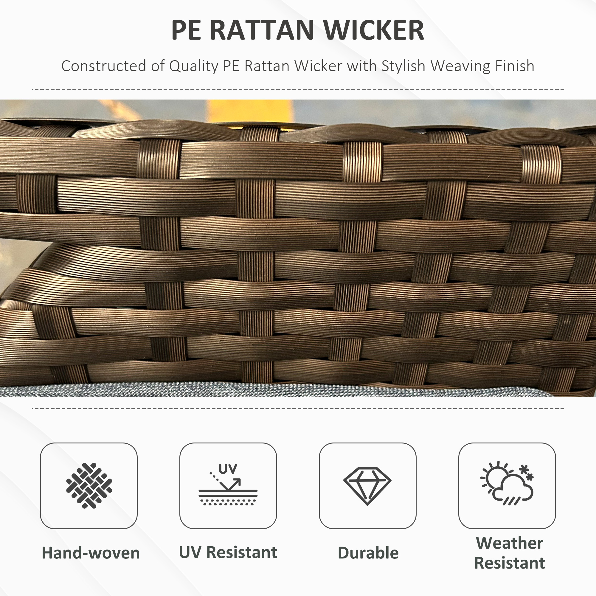 Outdoor Patio Wicker Storage Bench